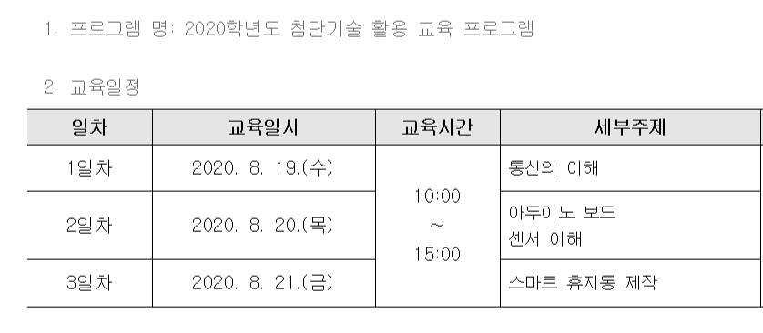[혁신지원사업] 2020학년도 첨단기술 활용 교육 프로그램 안내 및 참가자 수요조사 첨부 이미지